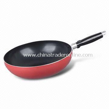 Marble Painting Saute Pan/Wok, Made of Aluminum Alloy, Suitable for Kitchen from China