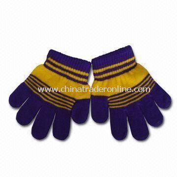 Childrens Gloves, Made of 100% Cotton, Customized Designs are Accepted from China