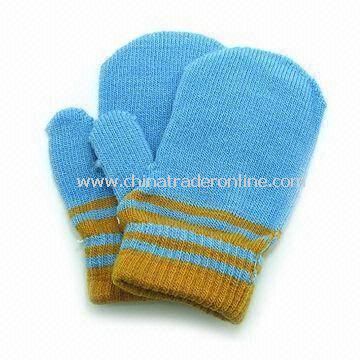 Childrens Gloves, Made of 100% Cotton, Embroidery and Print can be Made as Customers Requests from China