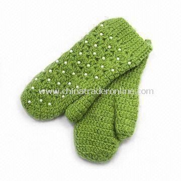 Knitted Gloves, Available in Customized Design, Made of 100% Cotton