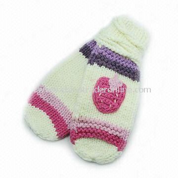 Knitted Gloves, Made of 100% Cotton, Available in Customized Design from China