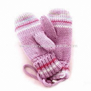 Winter Gloves, Made of 100% Cotton and Wool, Customized Designs are Accepted from China