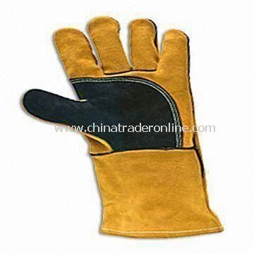 Cow Split Leather Safety Gloves, Customized Colors are Accepted, OEM Orders are Welcome