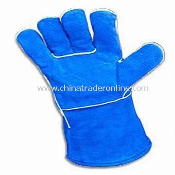 Cow Split Leather Welding Gloves, Customized Colors are Accepted, Used for Electron Industry from China