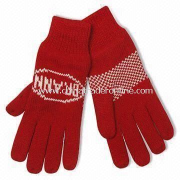 Knitted Gloves in Fashionable Design, Made of 100% Cotton