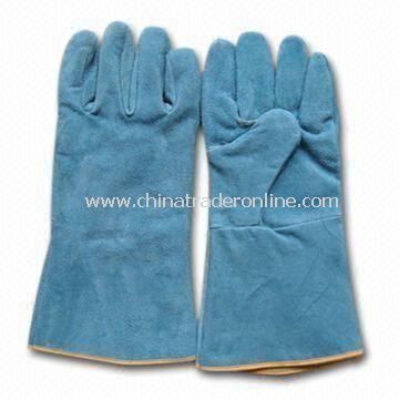 Welding Gloves, Made of Leather, Also Used for Cutting and Flitting Purposes, with 35cm Length