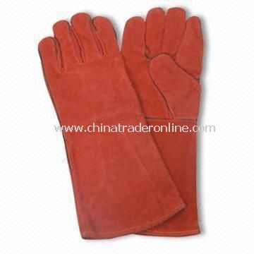 Welding Gloves, Made of Spilt Full Leather with Full Lining and Welt Seam