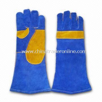 Welding Gloves with Double Palm and 1-piece Leather Back