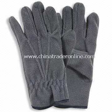 Fleece Gloves without Embroidery, Made of Polyester, Suitable for Winter from China