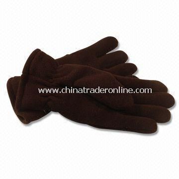 Mens Polar Micro Fleece Knitted Gloves with Lining from China