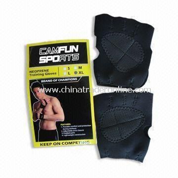 Neoprene Training Gloves with Adjustable Wrist Closure and Padded Palm from China