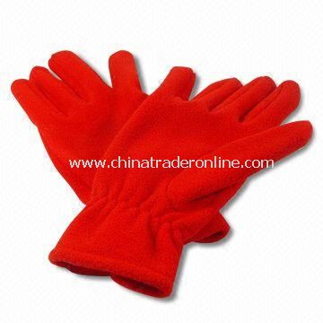 Polar Micro Fleece Knitted Gloves, Available in Red