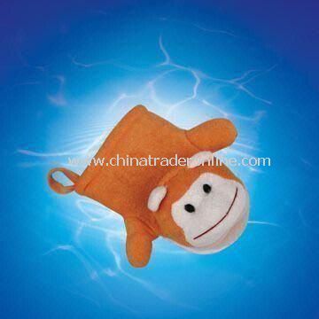 Terry Bath Glove in Monkey Design, Measures 20 x 14cm, OEM Design is Acceptable from China