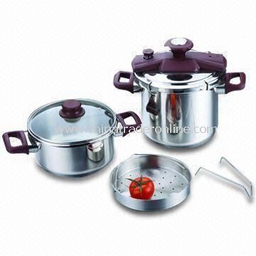 7 Pieces Pressure Cooker Set, Made of Stainless Steel, Corrosion-resistant