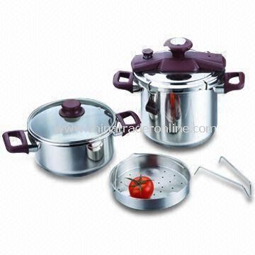 7 Pieces Pressure Cooker Set, Made of Stainless Steel, Corrosion-resistant from China