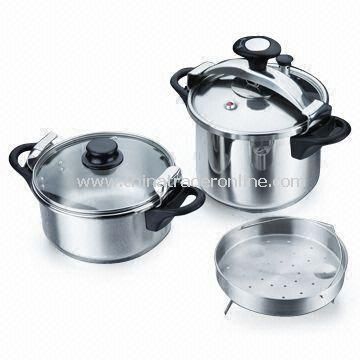 7 Pieces Pressure Cookers, Made of Stainless Steel, Corrosion-resistant from China
