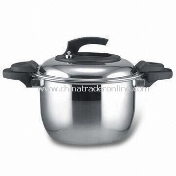 Pressure Cooker with Mirror Finish, Made of 2-layer Stainless Steel