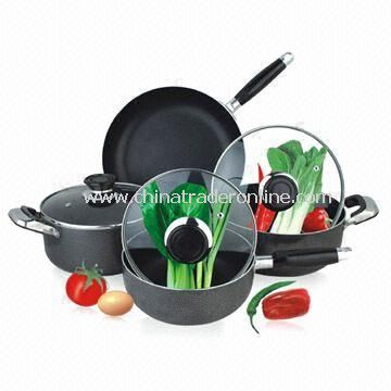 7-piece Non-stick Cookware Set with 24cm Fry Pan and 16cm Saucepan from China