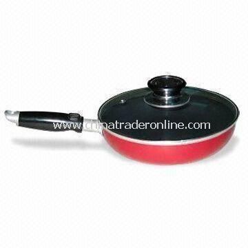 Aluminum Alloy Non-stick Fry Pan with Glass Lid and Stainless Steel Hollow Handle from China