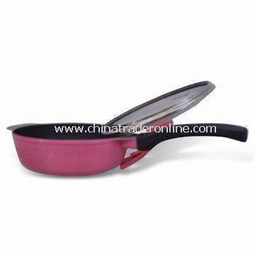 Deep Fry Pan, Made of Non-stick Aluminum with Combination Glass Lid from China