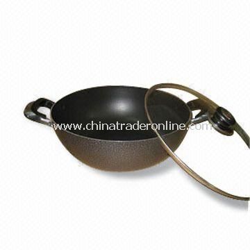 Aluminum Wok with Side Ear, Non-Stick Coating, Fast Heat Transfer, Corrosion Resistant