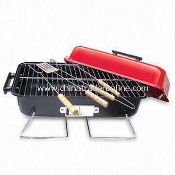 Barbecue Tool Set with Heat Resistance, Hard Wood Handle