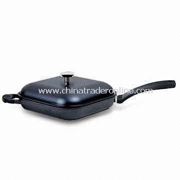 Grill Pan with Bakelite Handle, Made of Die-cast Aluminum, Suitable for Oven