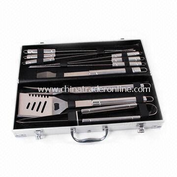 Plastic Handle Barbecue Tool Set in Gift Box, with 420 Stainless Steel Functional Part