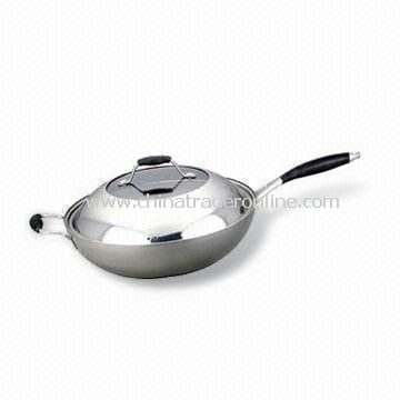 Saute Pan with Stainless Steel Handle, Fast Heat Transfer, Measures 18 to 32cm from China