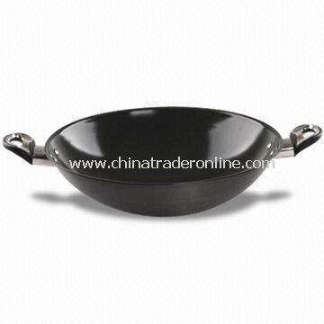 Saute Pan/Wok, Made of Aluminum, Measures 18 to 32cm, Optional Colors from China