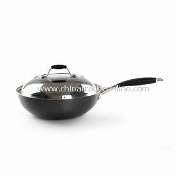 Saute Pan/Wok, Non-Stick Coating, Fast Heat Transfer, Measures 18 to 32cm