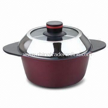 2011New Design,Aluminum Die-cast Casserole with Glass Lid and s/s Knob from China