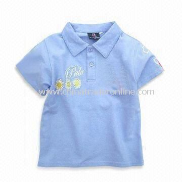 Baby T-shirts with Short Sleeves, Available in Various Colors and Sizes, Made of 100% Combed Cotton from China