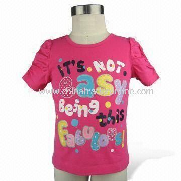 Girls T-shirts, Made of 160g Cotton Jersey, Available in Various Colors from China