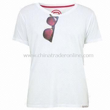 Knitted T-shirts, Various Colors Available, Made of 100% Cotton from China