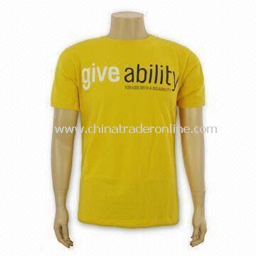 Mens Promotional T-shirts, Made of 100% Combed Cotton, with Reactive Dyed