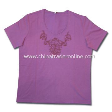 T-shirts, Made of 65% Cotton and 35% Polyester, Suitable for Women