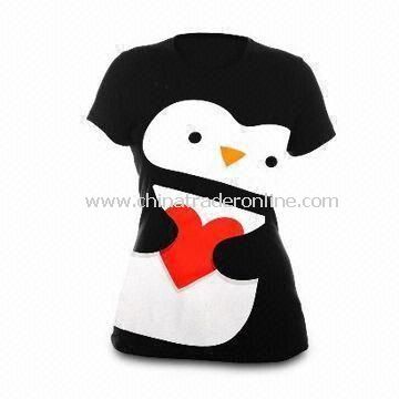 Womens T-shirt, Made of Cotton, Customers Requests Accepted from China