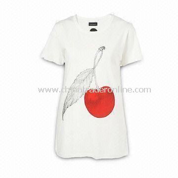 Womens T-shirt, Made of Cotton, Customers Requests Accepted from China