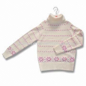 Baby Knitted Sweater with Turndown Collar, Made of 60% Rayon and 40% Cotton from China