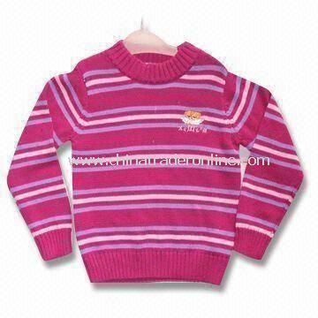 Baby Sweater with Crew Neck, Made of Cotton, Available in Various Sizes