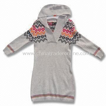 Baby Sweater with V-collar Cardigan and Cap, Made of 60% Rayon and 40% Cotton