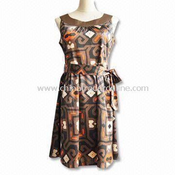 Womens Skirts/Casual Dress, Made of 97% Polyester and 3% Spandex from China