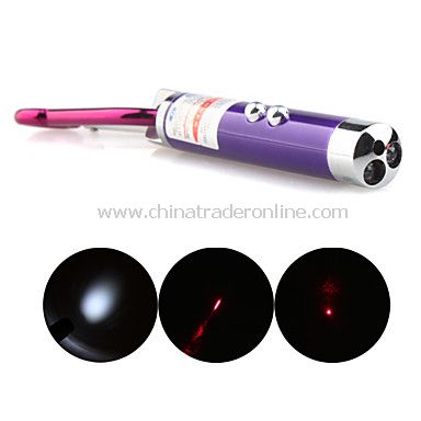 2 in 1 Mini LED + Red Laser Pointer Keychain Flashlight Purple from China