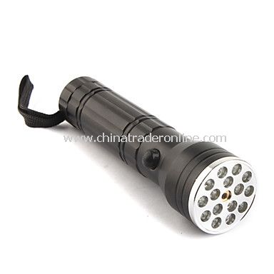 FX 15+1 Mid-button Switch Flashlight Torch 15 LED+1 Red Laser 3XAAA Black from China