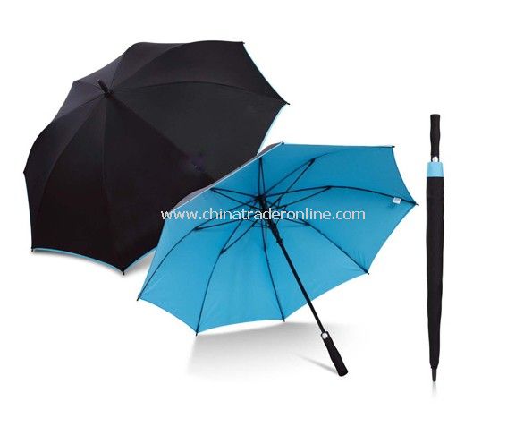 Automatic Open Fibre Frame Black and Blue Golf Umbrella