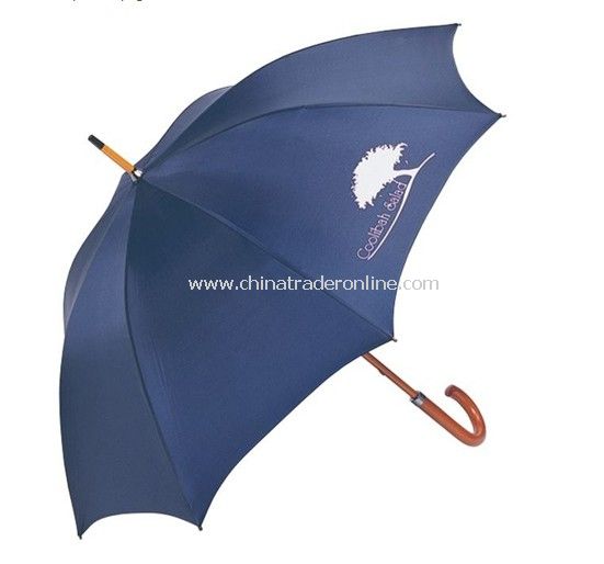 Silk Screen Printing Wooden Shaft Promotional Straight Umbrella