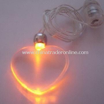 Flashing Necklace, Powered by Battery, Available in Various Color Pendants and Colors from China