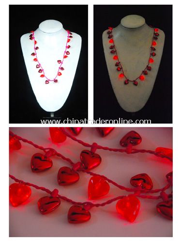 Red Heart Flashing Necklace from China