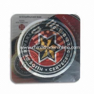 Cup Mat with 3D Effects and Space for Customized Logos, OEM and ODM Orders are Welcome from China